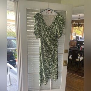 Cinq a sept 10 green and white zebra dress